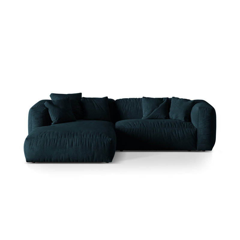 Bedar 2 Seater Velvet Corner Sofa , Deep Petrol