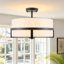 Plafonnier semi-encastré 3 lumières en tissu tambour-681349784