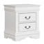 Armoire de chevet blanche en bois massif à 2 tiroirs, style contemporain, fabrication anglaise, table de chevet à poignées suspendues en laiton antique, blanc, 2 tiroirs, transitionnel pour la chambre à coucher