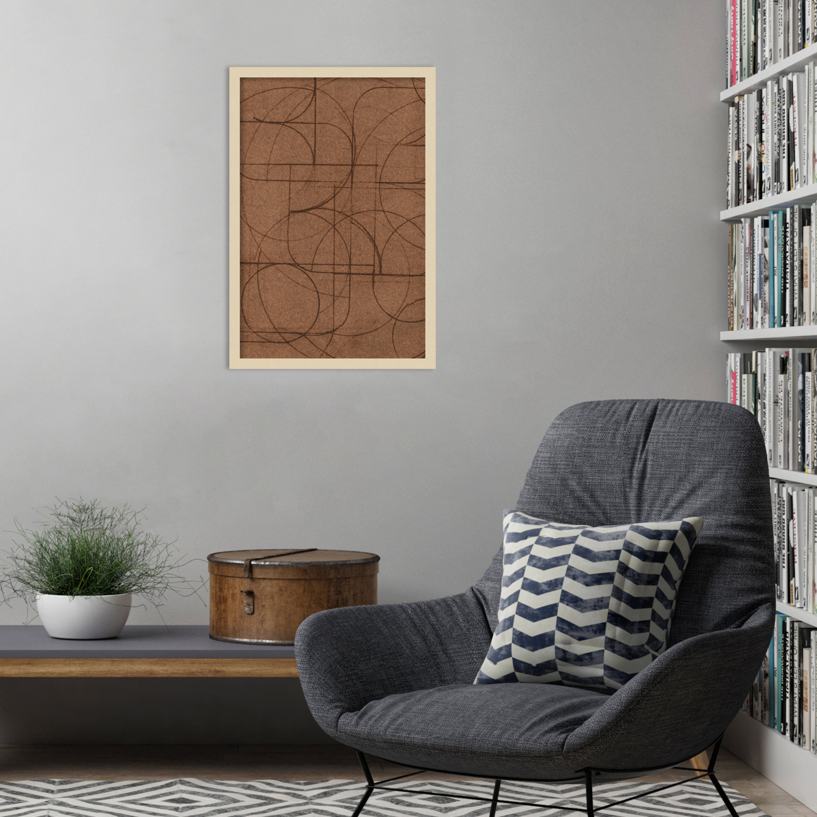 Curved 1 Print by Dan Hobday, 25" H x 17" W, Brown Framed Print without Mat