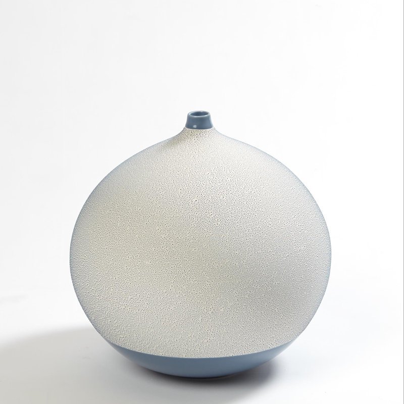 Pixelated Ball Vase, Blue, 10.5"H x 10.5"W x 10.5"D