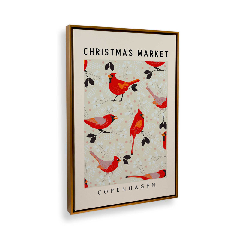 «Copenhagen Christmas Market», reproduction sur toile, Cadre flottant doré, H 18,75 po x l 12,75 po