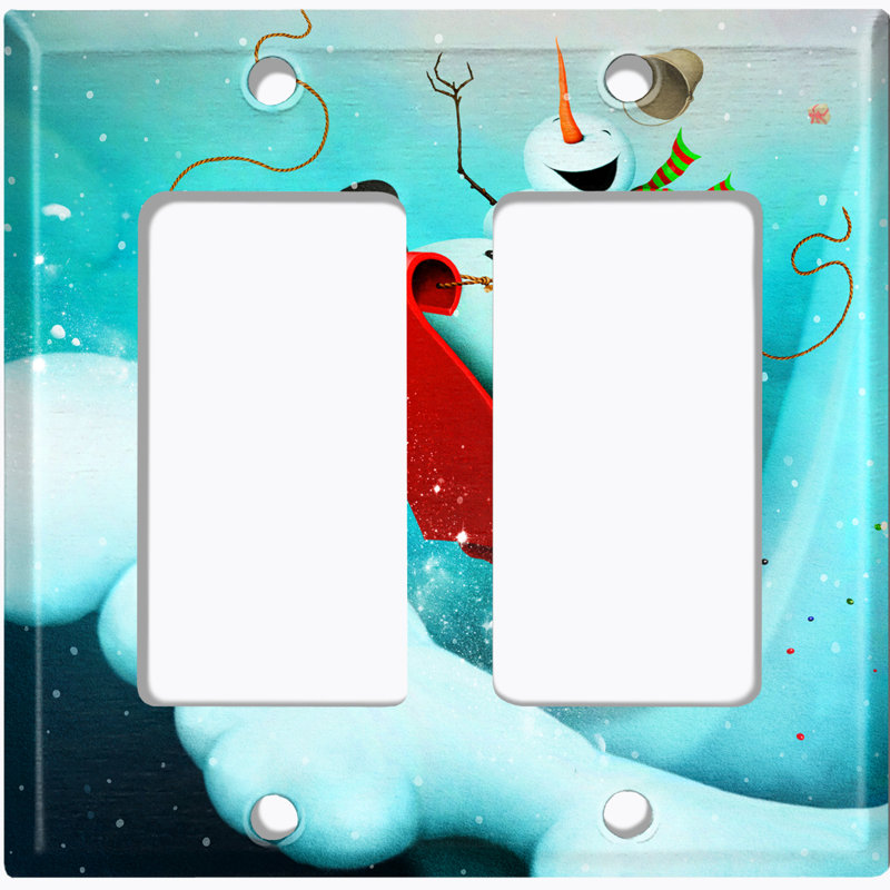 Plaque murale à bascule Snow Man Slay Ride 2-Gang