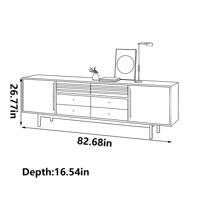 Meuble télé moderne et rétro, 82.68"
