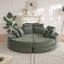 Fauteuil inclinable rond en velours côtelé de 78,5 pouces, convertible en deux fauteuils inclinables, canapé-lit 2 en 1, conception de coussin pour le cou avec cinq coussins décoratifs-225273291