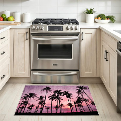 Tapis rouge lavable à la machine Paradise Island