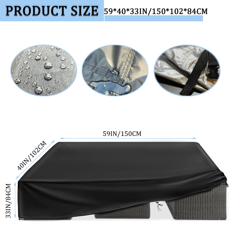 Patio Cover Outdoor Furniture Covers Waterproof Durable Patio Cover For Outdoor Furniture Protection, 33" H x 59" W x 40" D