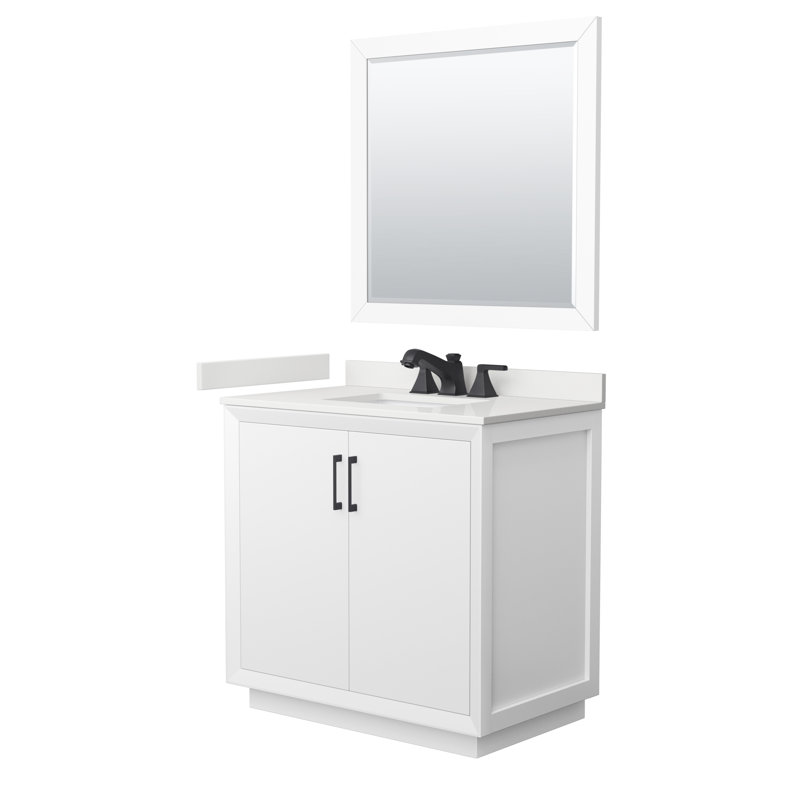 Strada 36'' W Single Vanity, WDX13361, White, Brushed Nickel