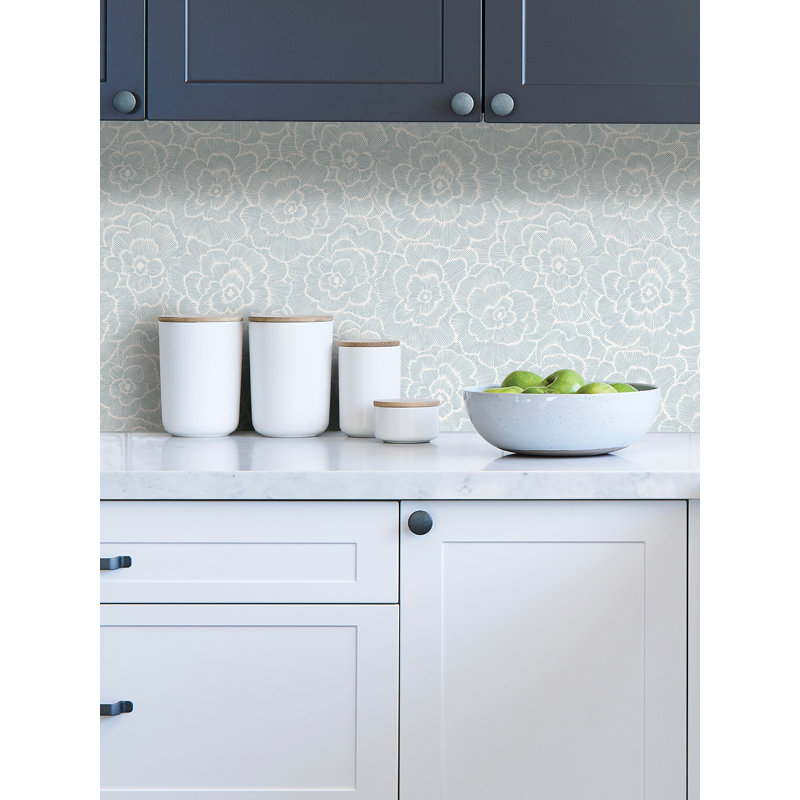 Lilburn Peel & Stick Floral Roll, Blue