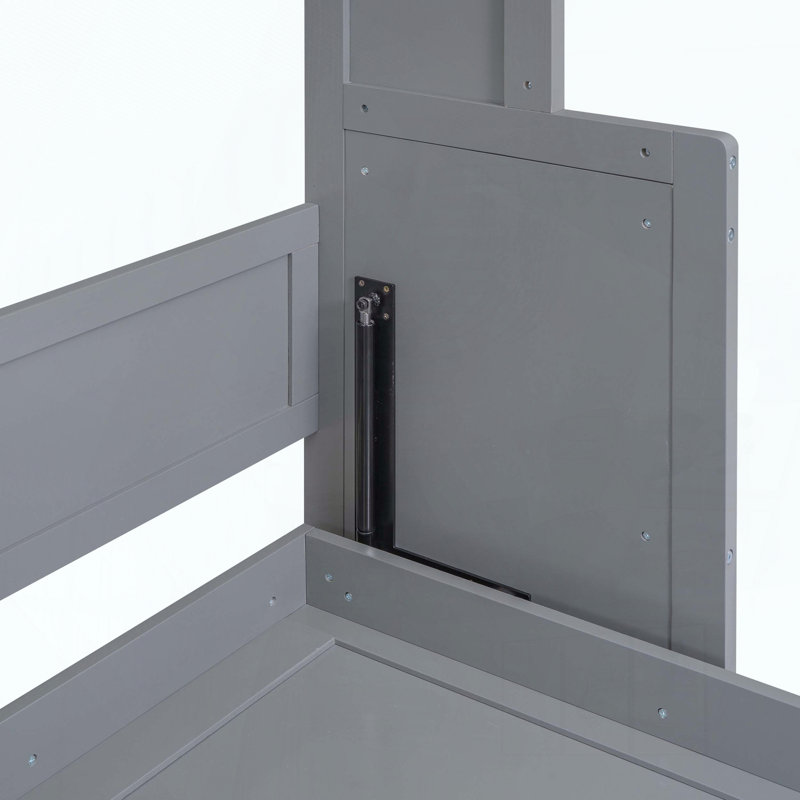 Grand lit escamotable avec tablette, Gris