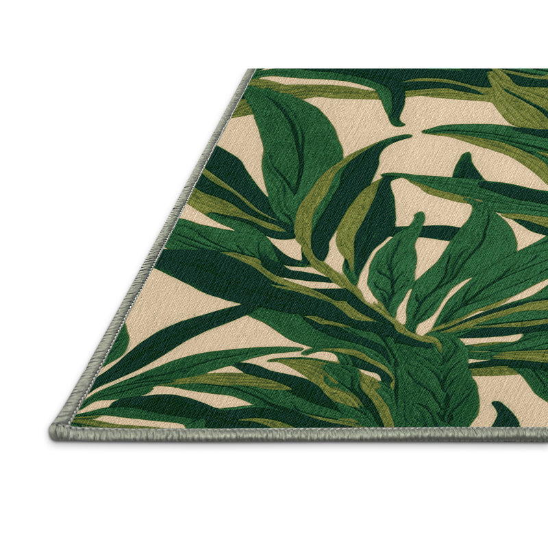  Tapis hawaïen lavable à feuilles de pain à pain, Rectangle 8 pi x 12 pi
