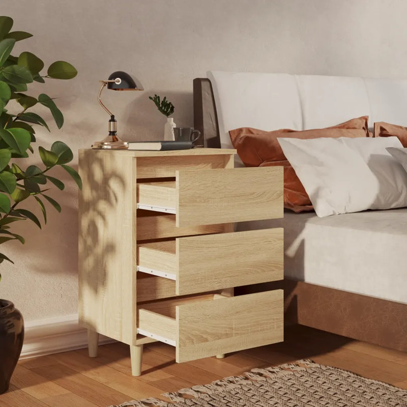 Armoire Solihull avec pieds en bois massif, Chêne sonoma, 1