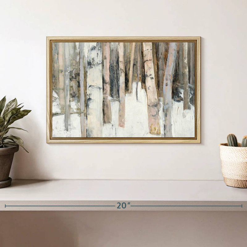 Lumière chaude d'hiver I, Cadre flottant en bois naturel, 13 po x 9 po