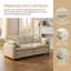 Cozy & Stylish 2-Seater Beige Corduroy Sofa with 4 Plush Pills - Perfect for Living Room-1997953945