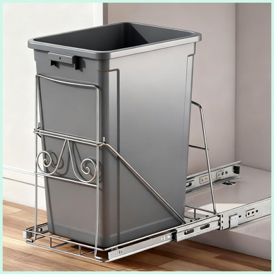 Pull Out Trash Can Under Cabinet for 7–11 Gallons Trash Can, No Bin