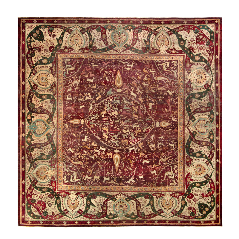 Agra One-of-a-Kind Rectangle 14'2" X 14'5" Hand Knotted Area Rug