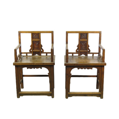 Chaise avec accoudoirs à dossier brun Queen Asian Asian