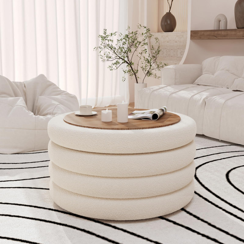 Table basse avec repose-pieds 30 pouces, Blanc