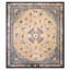 Antique Square Room Size Ivory and Blue Chinese Ningxia Rug
