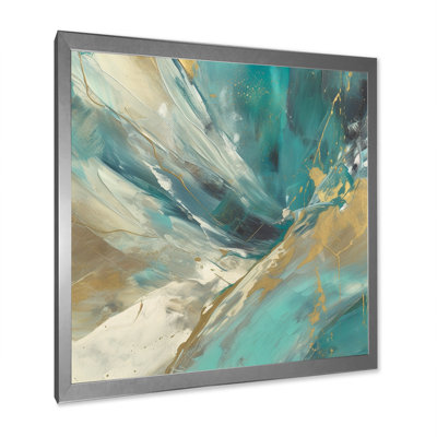 «Turquoise Serendipity Abstract», reproduction d'art sur toile