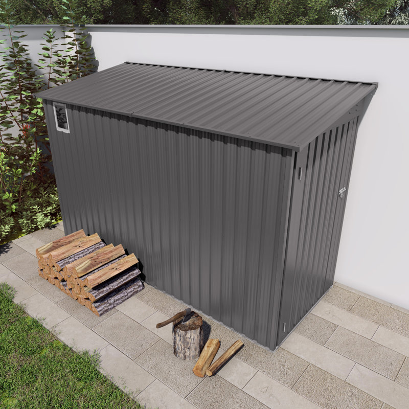Remise de rangement extérieure en métal durable avec toit ventilé pour la cour et le jardin