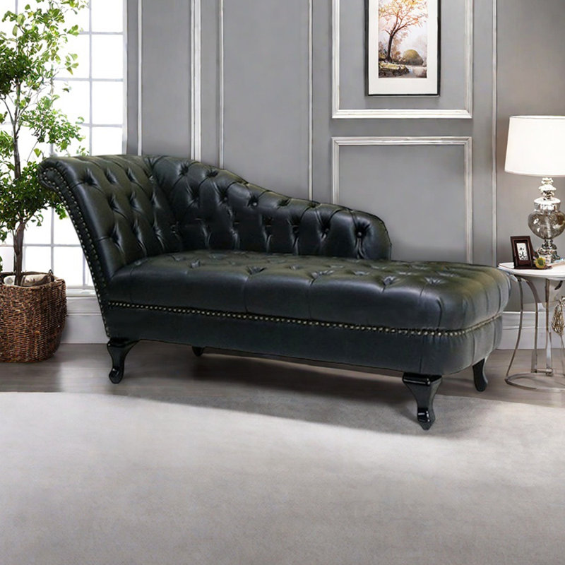 Chaise longue d'intérieur Modern Living, Orienté à gauche (vu de face), Noir, noir, noir, noir