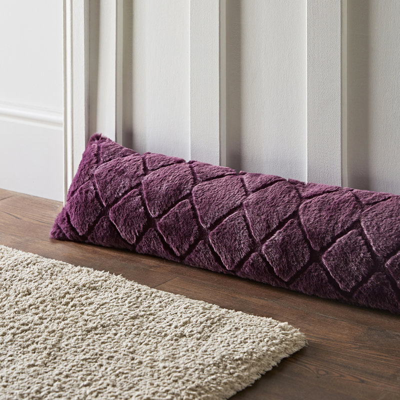 Cosy Diamond Door Draught Excluder, Plum
