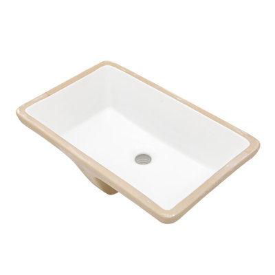 Lavabo de salle de bain rectangulaire encastré en céramique blanche 21 "x 13" avec trop-plein