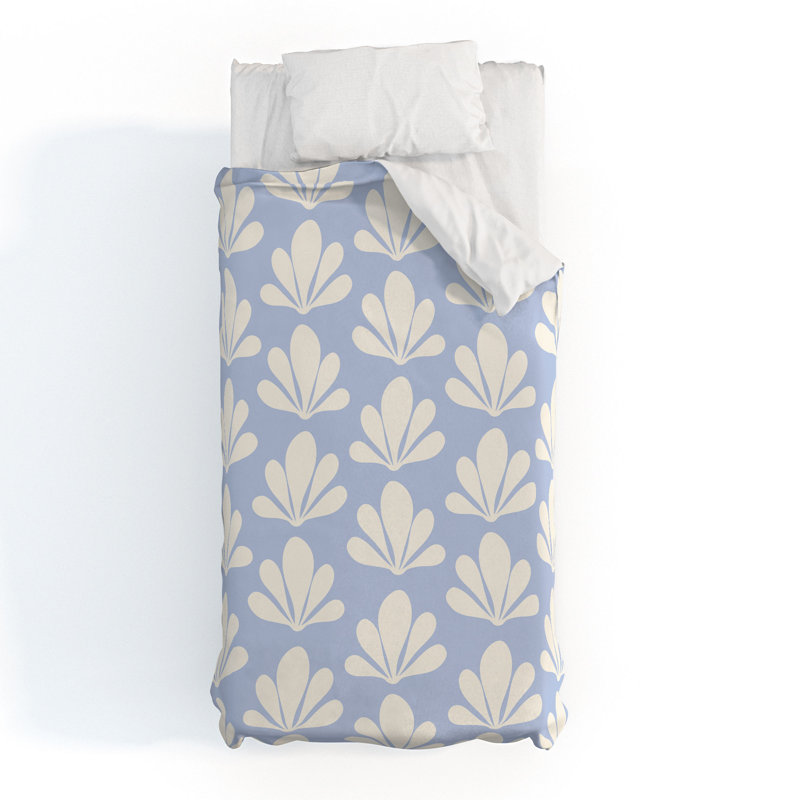 Ensemble d'édredon en coton bleu standard, Édredon simple extra long + 1 taie décorative st