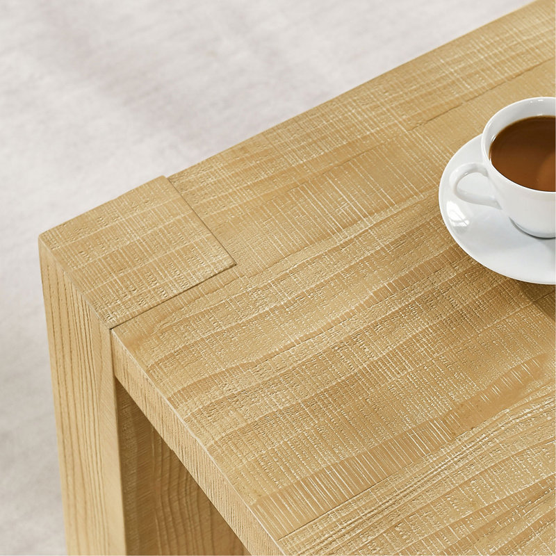 Table basse rectangulaire moderne en bois aggloméré à 2 niveaux de 48 pouces pour salon, bureau, couleur naturelle