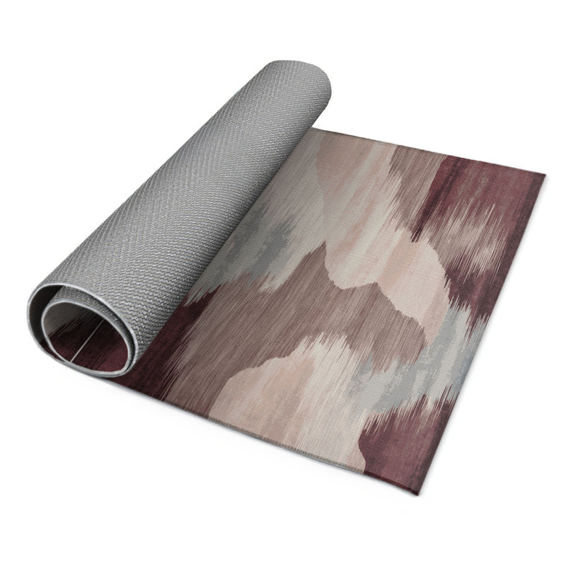 Tapis intérieur et extérieur gris Watercolor, Rectangulaire 2 pi x 3 pi