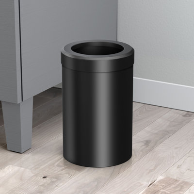 Latitude II Round Stainless Steel 2.9 Gallon Waste Basket | Open Top Trash Can With Removable Lid and Padded Base