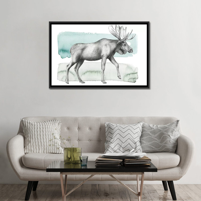 « animale iii », reproduction d’impression sur toile, H 18 po x l 26 po x P 1,5 po, Toile avec cadre noir, Pas de tapis