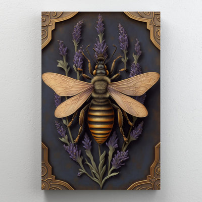 Lavande et abeille - impression sur toile tendue