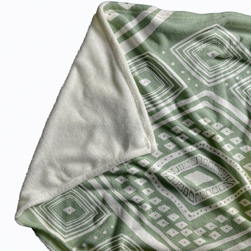 Jeté polaire Animal Magnetism, L 60 po x L 80 po, 1.95, Géométrique vert 2