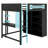 Space-Saving Wood Loft Bed with Desk, Wardrobe Storage and RGB Light-1869119593