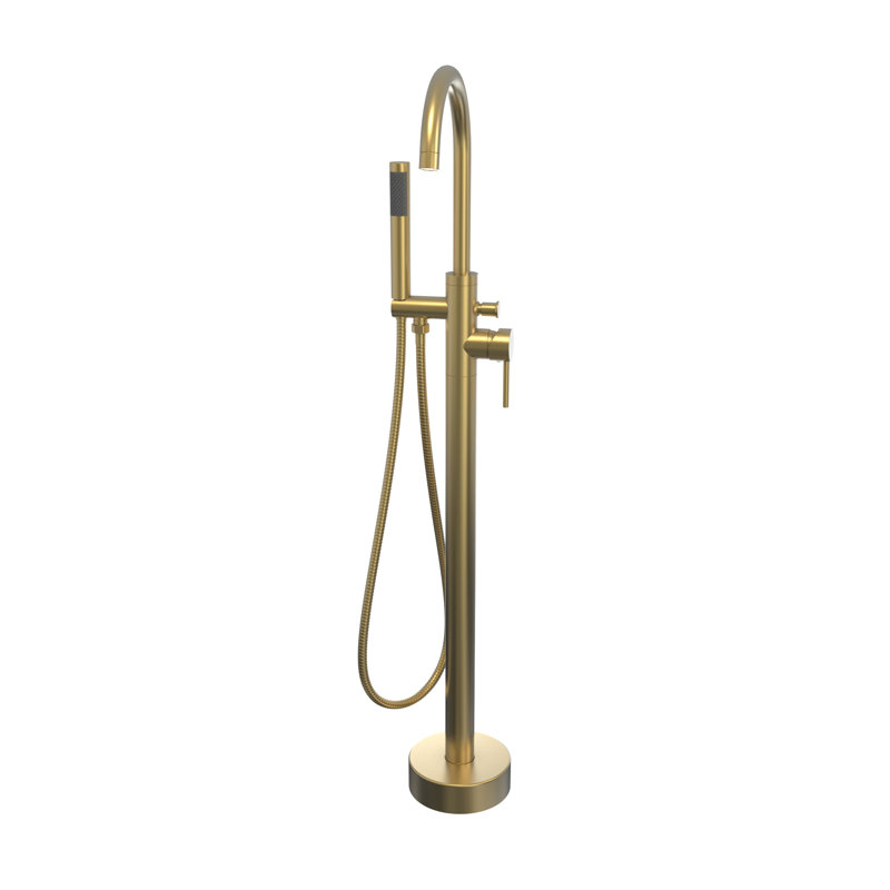 Havana Bathroom Tub Filler with Handshower, Brushed Brass
