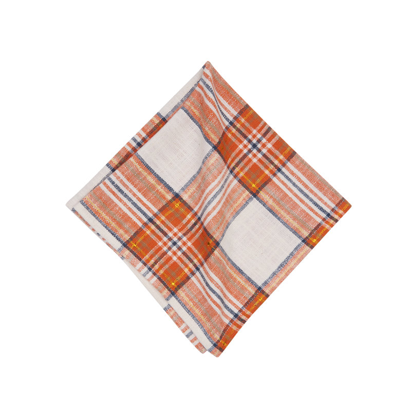 Gibson Plaid Napkin Set of 6, Beige