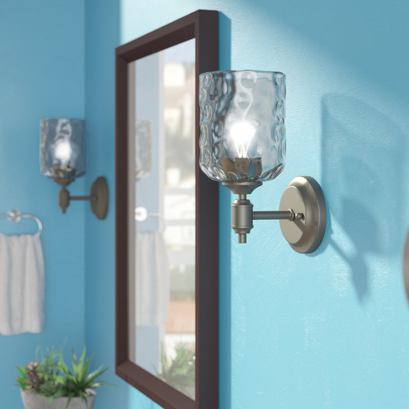 Manalapan Armed Sconce, Dark Pewter, Clear, 10.16 H" x 4.96W" x 6.54 D"