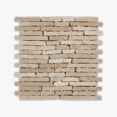 Ivory Tumbled Minsk Travertine Mosaic