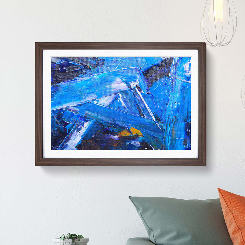 Abstract Art Painting Vol.353 by S.Johnson - Framed Print, 36cm H x 48cm W x 2cm D, Walnut Framed