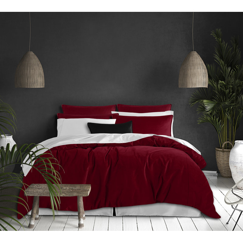 Alia Comforter Set, Red, King Comforter + 2 King Shams