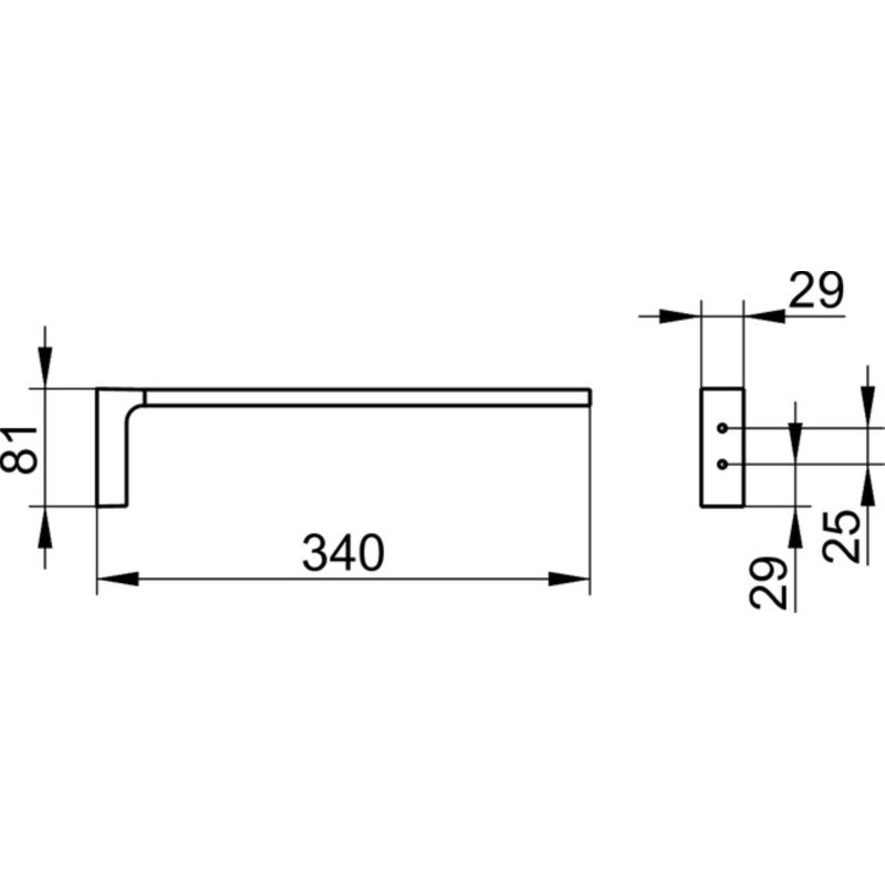 2.9cm 1 Wall Towel Bar