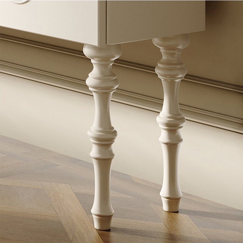 Grande armoire de rangement française de style crème pour hall d'entrée, 33.46" H x 47.24" W x 15.75" D, Crème, crème