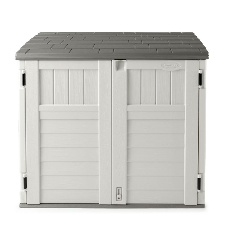 Suncast Outdoor ft. in. W x ft. in. D Plastic Horizontal Storage  Shed  Reviews Wayfair