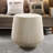 Off-White Magnesium Oxide Fluted Tapered Side Table, 1654" Top Diameter Round End Table