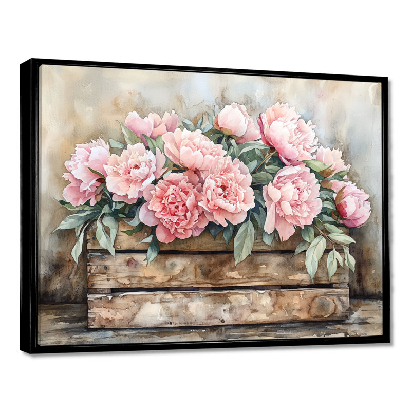 Jacarri - Floral Oversized Canvas Prints, Black, 12" H x 20" W, Floater Framed Print
