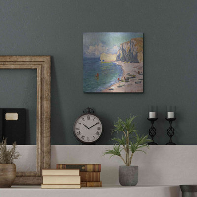 «Etretat, The Beach And The Falaise D Amont» par Claude Monet, art mural en métal