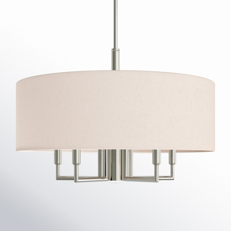Bazilijus 6-Light Chandelier, Nickel brossé