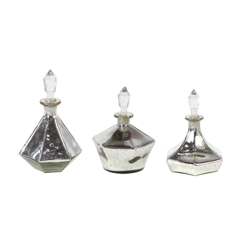 Ensemble de pots décoratifs en verre et argent